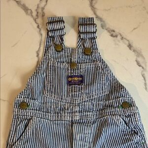 OshKosh B'gosh Navy and White Striped Kids Overalls